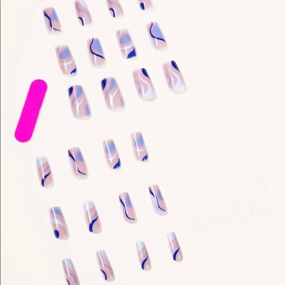 24 pc Abstract Art hand painted Press on nail kit - Picture 2 of 6